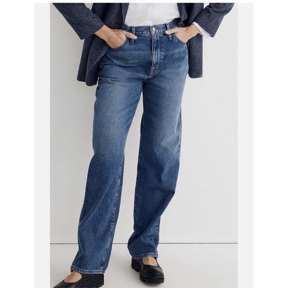 Madewell Baggy Straight Jeans Medium Wash Size 23 $128 NG231